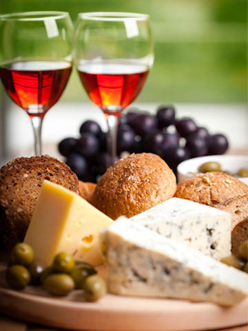 wine and cheese