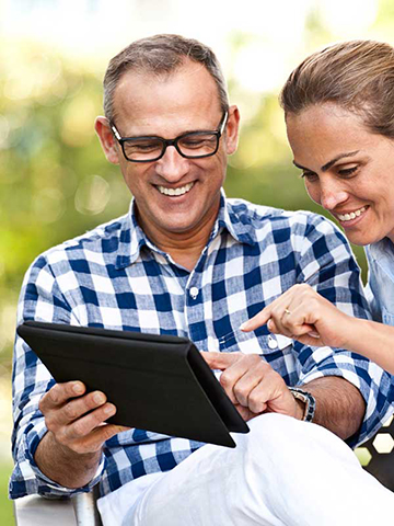 people using a tablet