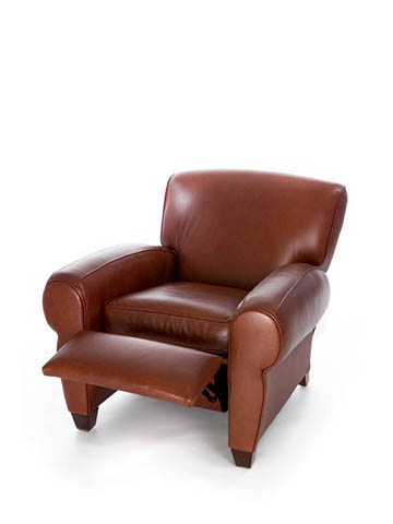 brown leather recliner