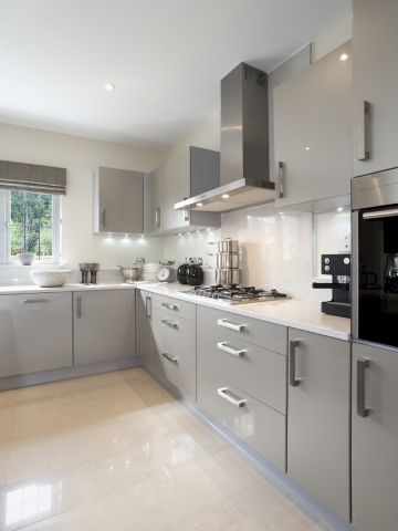 bright light grey kitchen