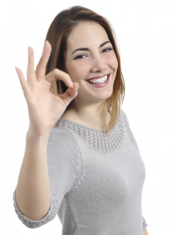 Woman gesturing ok