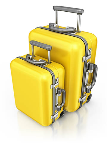 yellow luggage