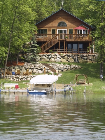 Cabin on lake