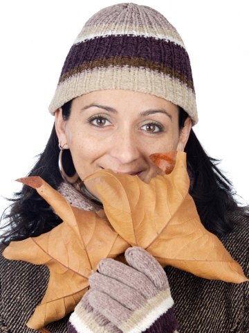 Attractive lady sheltered for the winter