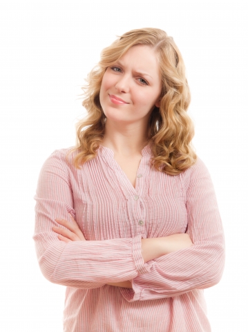 Female with Thinking, Asking, Worried, Confused Expression